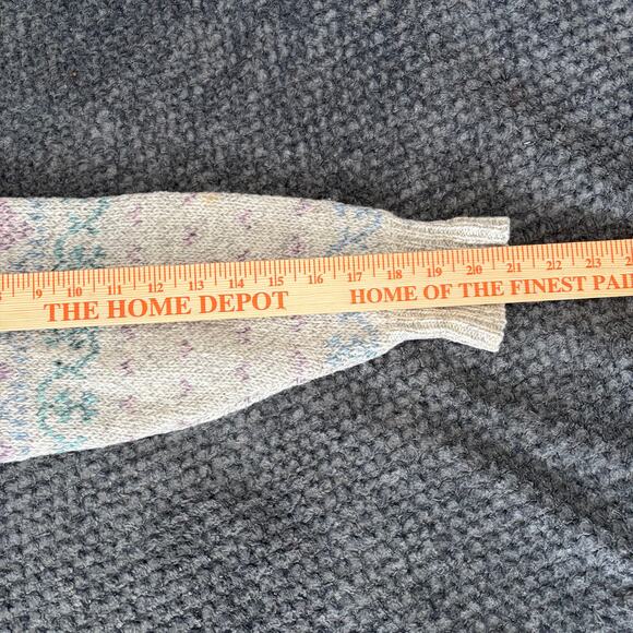 VTG Eddie Bauer Wool Blend Sweater Womens Large Beige Nordic Fair Isle Grandma - Picture 8 of 10